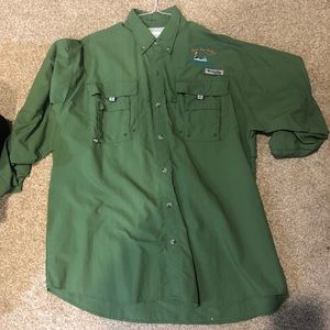 Long sleeve green Columbia PFG Bonehead Shirt